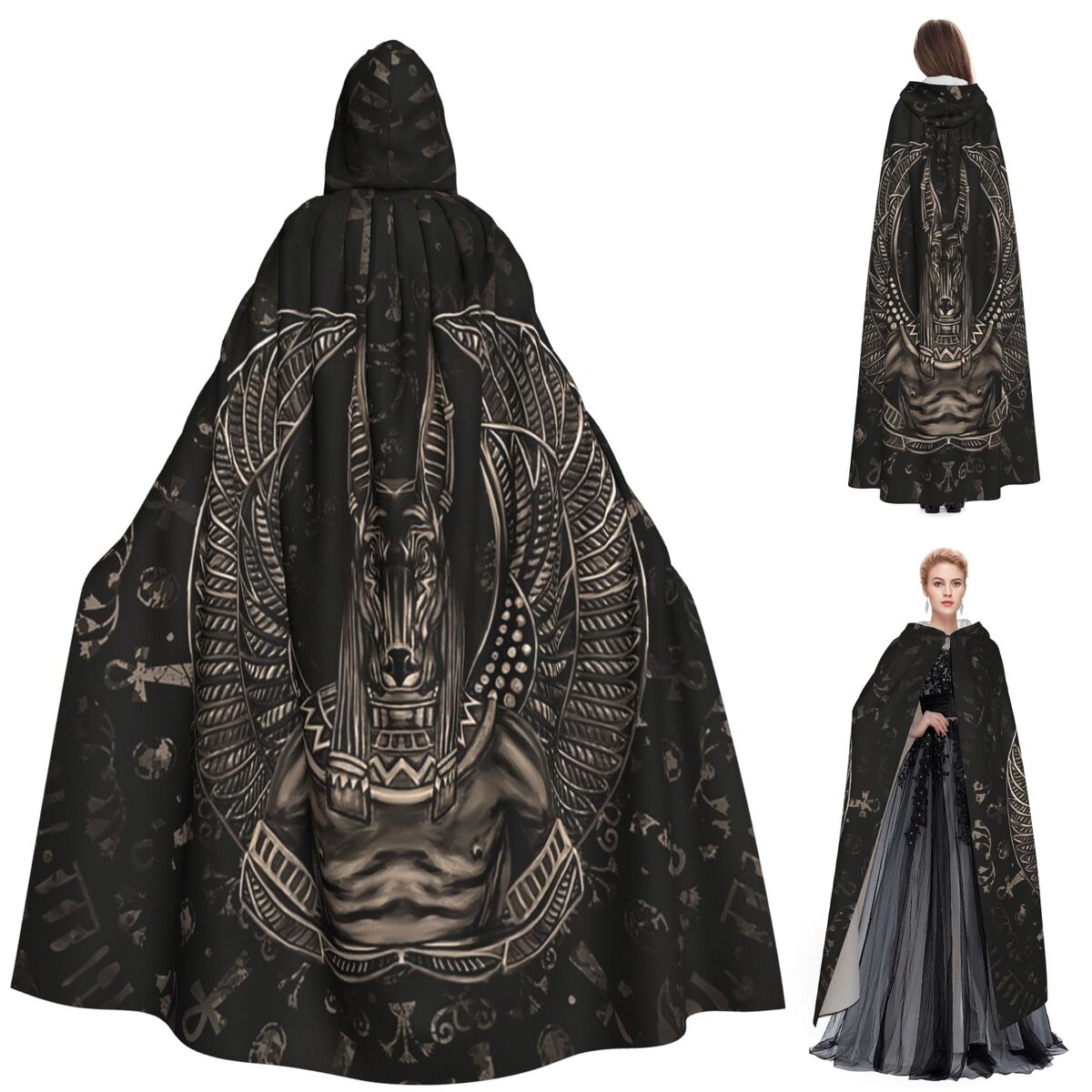 Egypt Cosplay Anime - Anubis deus egípcio sépia longo com