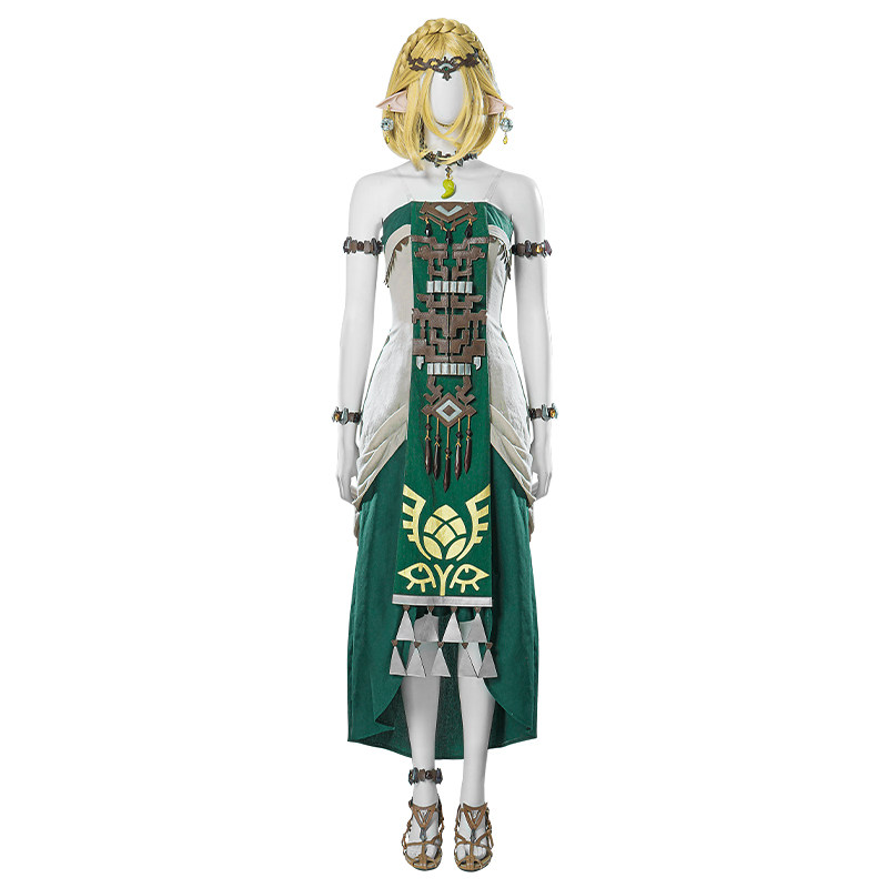 Anime Cosplay Dress For Women - Fantasia Completa Zelda Princesa Verde TotK