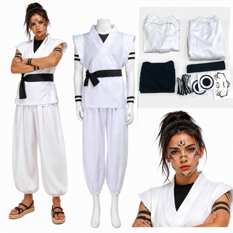 Anime Cosplay Kimono - Fantasia de Cosplay Ryomen Sukuna Jujutsu