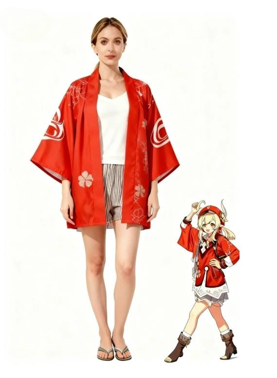 Anime Cosplay Kimono - Kimono e Capa de Cosplay Genshin