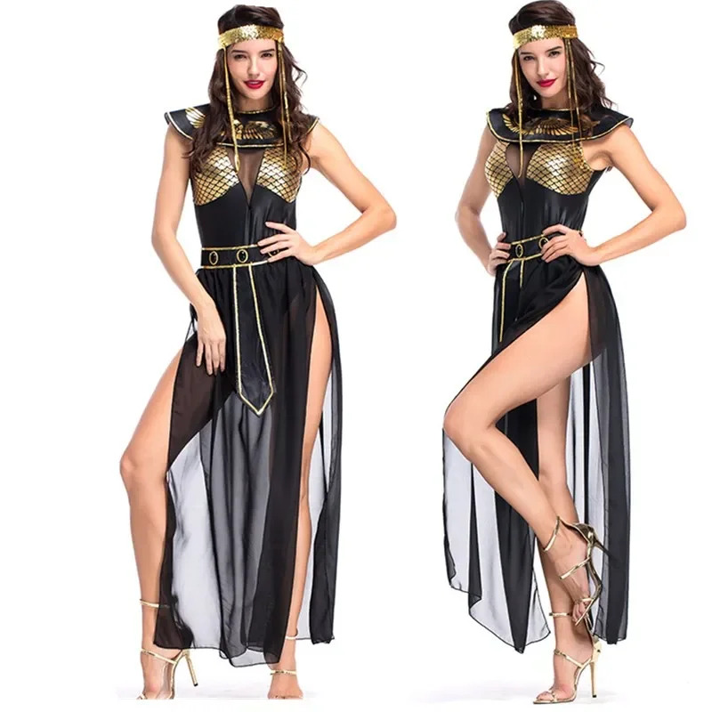 Egypt Cosplay Anime - Sexy quente transparente egípcio real cleópatra