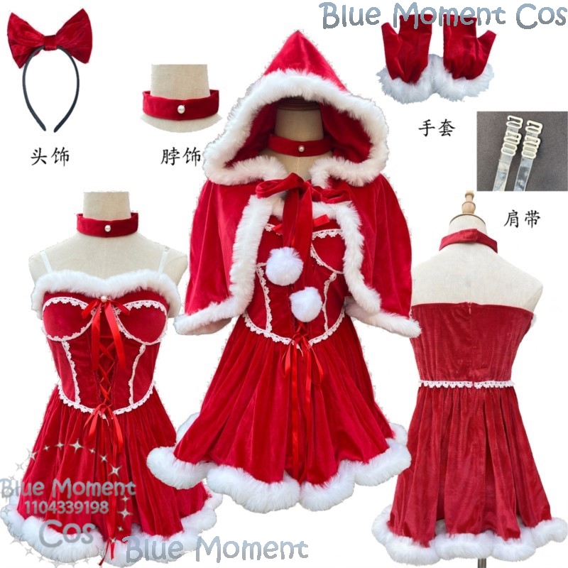 Anime Cosplay Event 2025 - 2025 vestido vermelho de natal branco