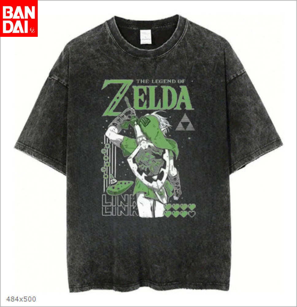 Anime Cosplay Link - Camiseta Unissex de Algodão Preto Lavado